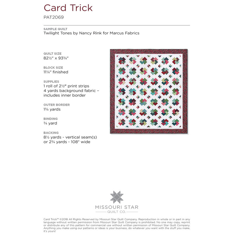 The Card Trick Quilt Pattern By MSQC Missouri Star Quilt Co Wholesale