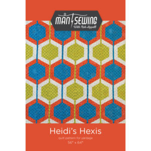 Man Sewing Heidi's Hexis Quilt Pattern