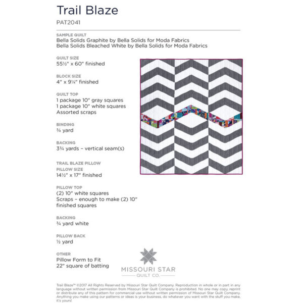 Trail Blaze Quilt Pattern by MSQC