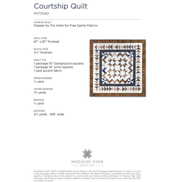 Courtship Quilt Pattern by MSQC
